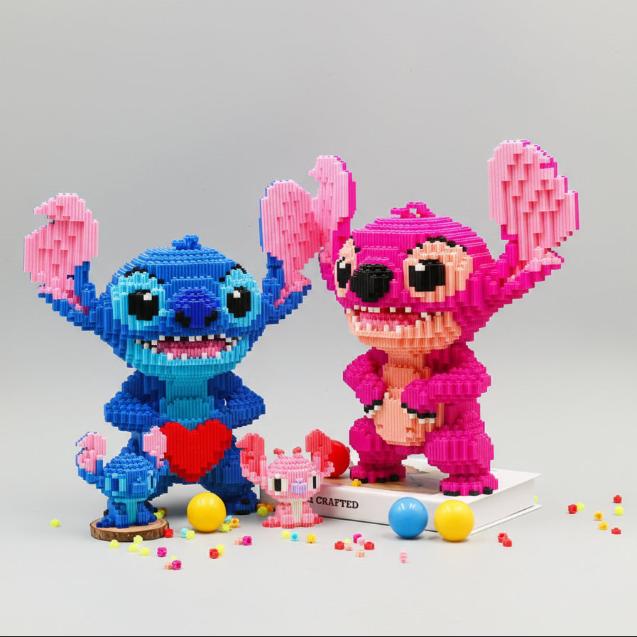 Niedliches blaues Wesen mit Herz | Bausteine