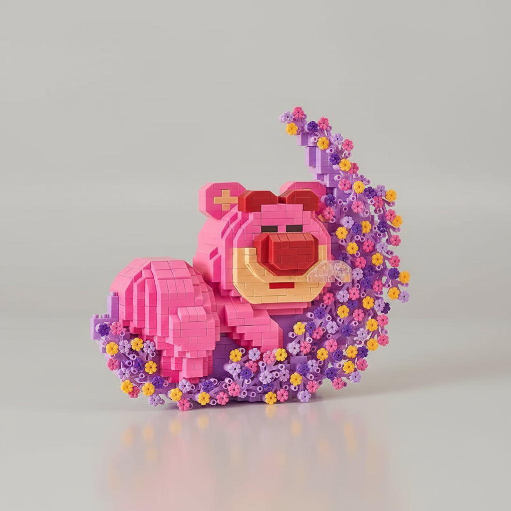 Schlafender rosa Bär | Bausteine