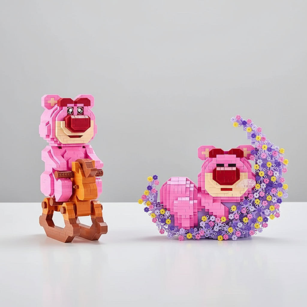 Schlafender rosa Bär | Bausteine