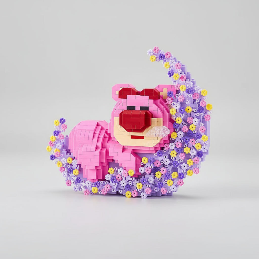 Schlafender rosa Bär | Bausteine