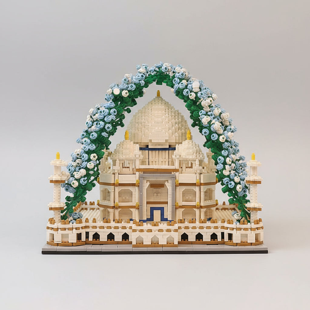 Taj Mahal mit Blumen | Bausteine