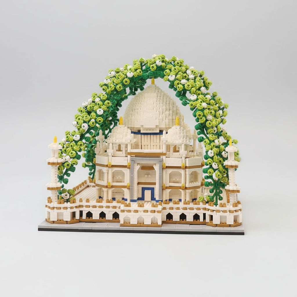Taj Mahal mit Blumen | Bausteine