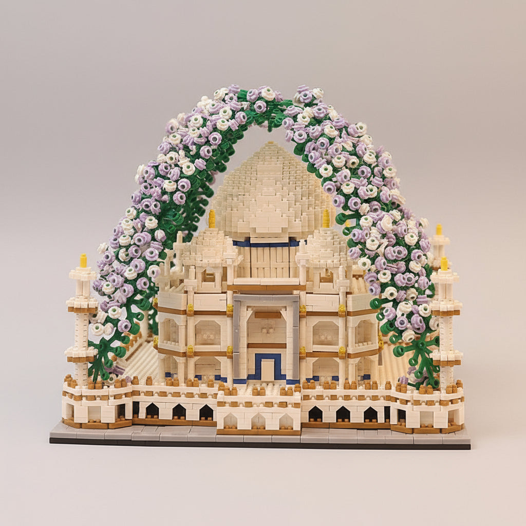 Taj Mahal mit Blumen | Bausteine