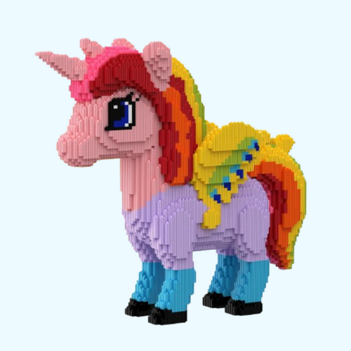 Mega Rosa Einhorn | Bausteine