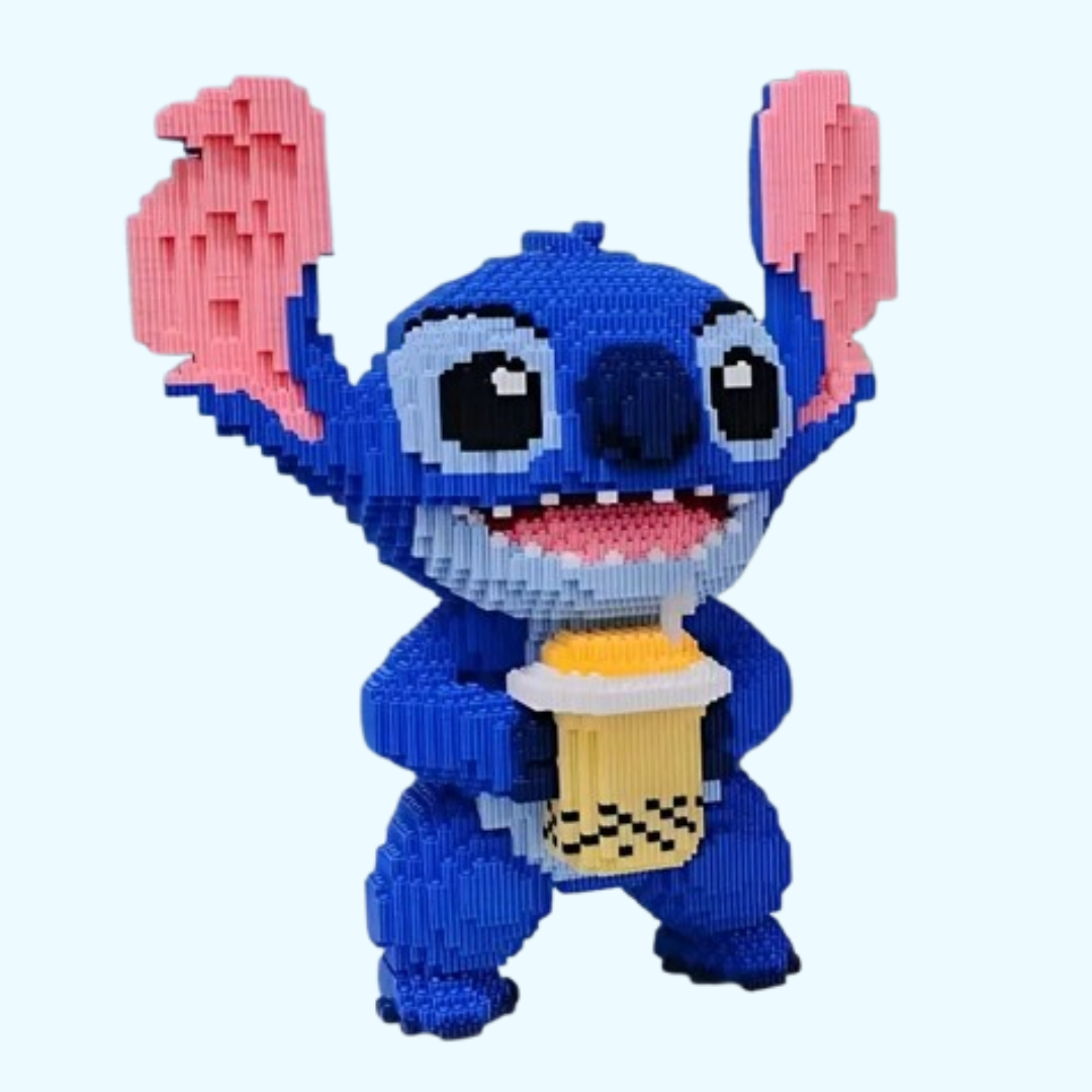 Blaues Wesen mit Milchshake | Bausteine