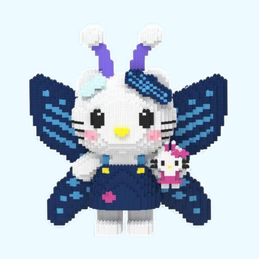 Weiße Katze mit Schmetterlingen | Bausteine