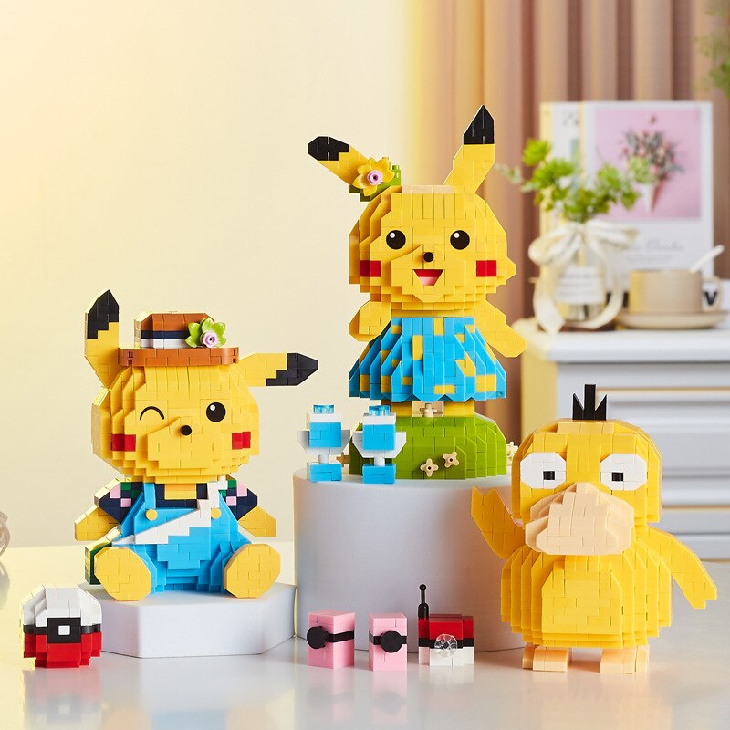 gelbes Blitzmonster mit Kleid | Bausteine