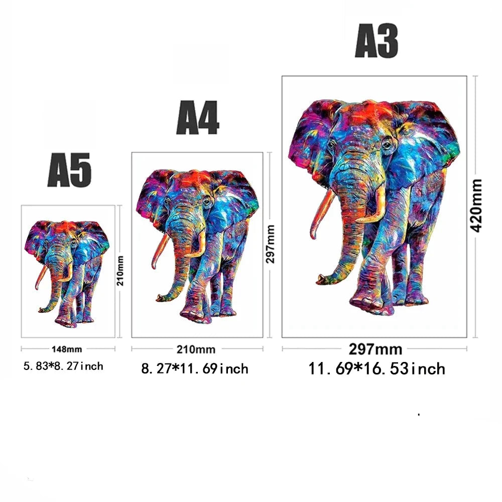 Schöner Elefant | 2D Holzpuzzle