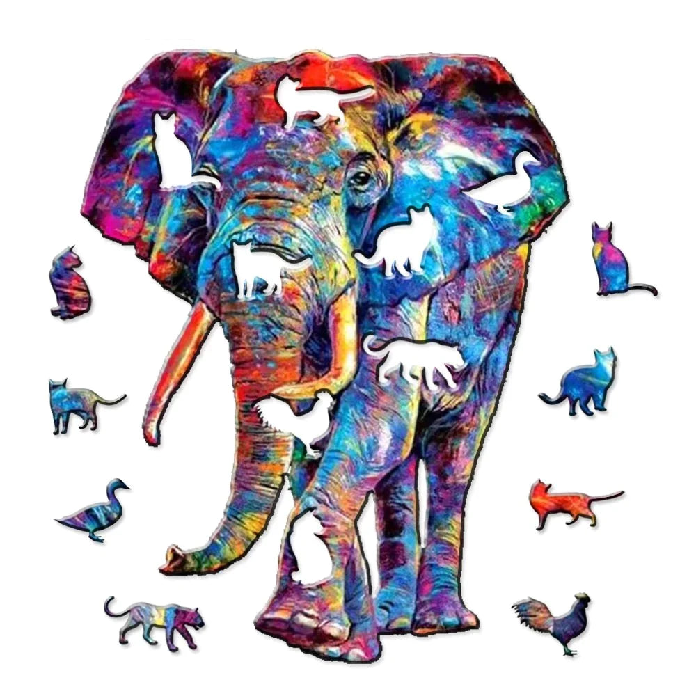 Schöner Elefant | 2D Holzpuzzle
