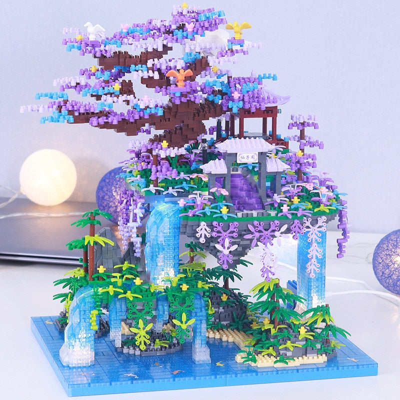 Bauminsel mit Wasserfall | Bausteine