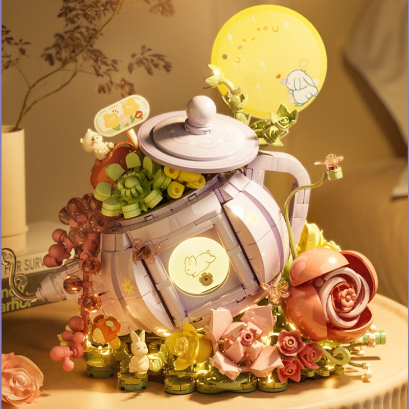 Teetasse mit Blumen  | Bausteine