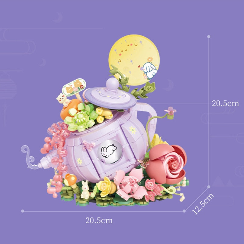 Teetasse mit Blumen  | Bausteine