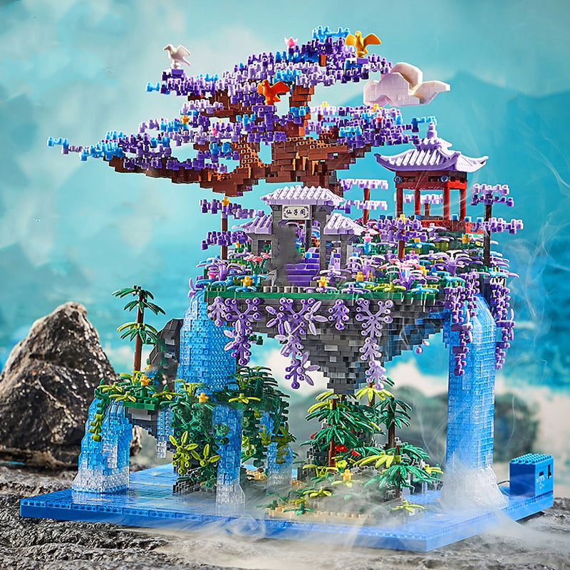 Bauminsel mit Wasserfall | Bausteine