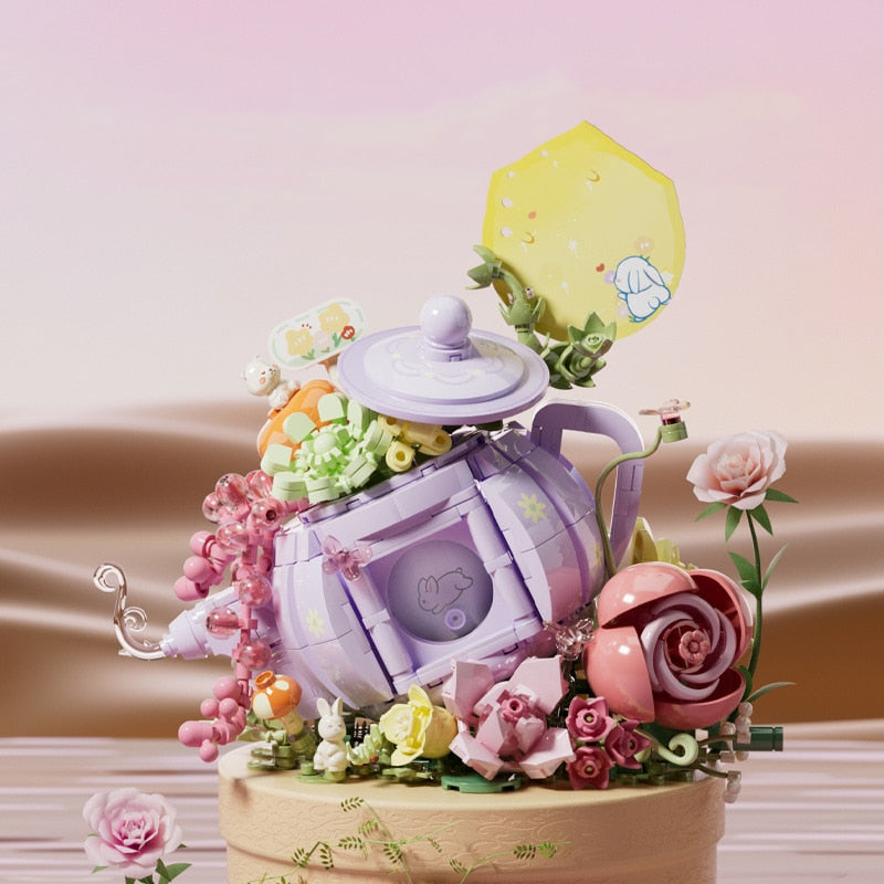 Teetasse mit Blumen | Bausteine