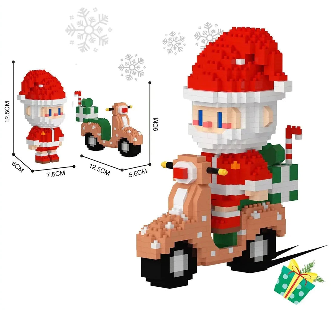 Weihnachtsmann auf Motorroller  | Bausteine