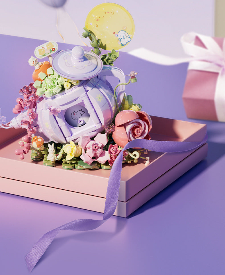 Teetasse mit Blumen  | Bausteine