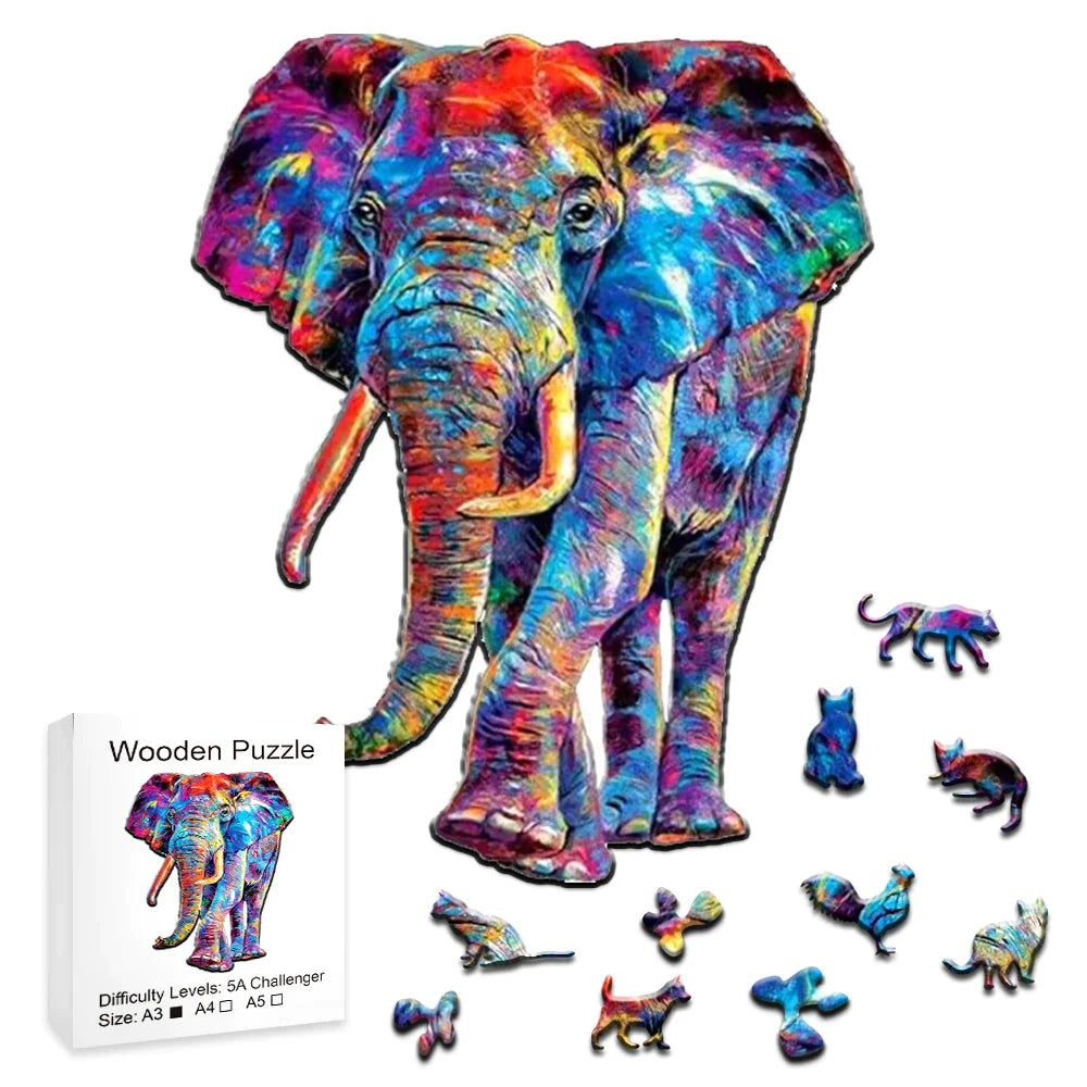 Schöner Elefant | 2D Holzpuzzle