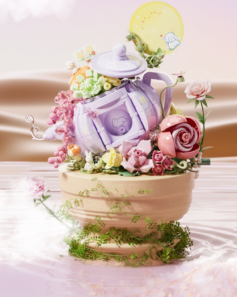 Teetasse mit Blumen | Bausteine