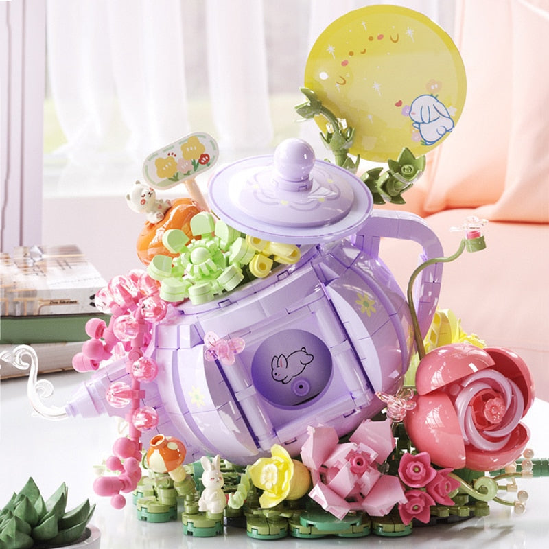 Teetasse mit Blumen  | Bausteine