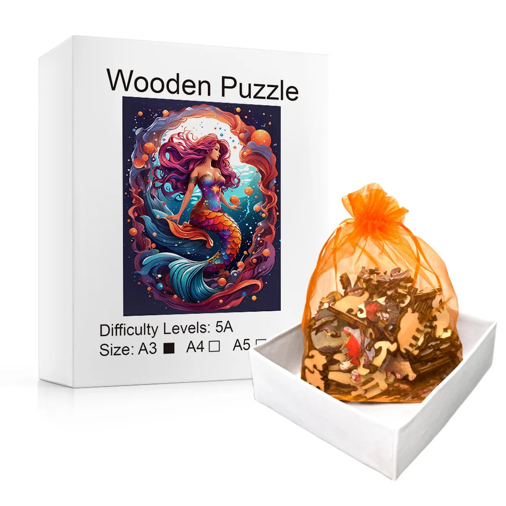 Meerjungfrau | 2D Holzpuzzle