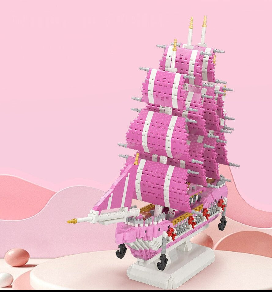 Rosa Segelboot | Bausteine