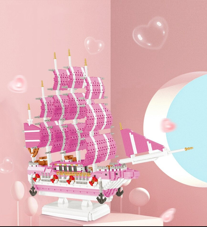 Rosa Segelboot | Bausteine