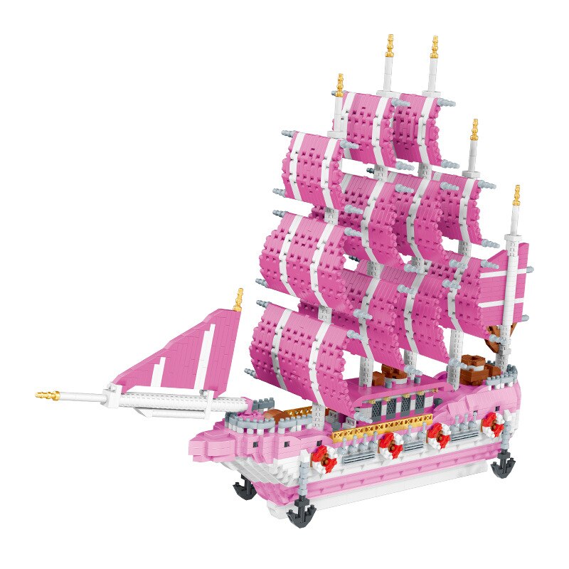 Rosa Segelboot | Bausteine