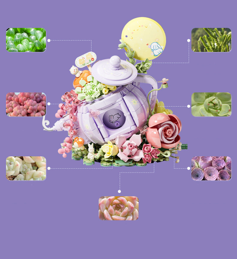 Teetasse mit Blumen  | Bausteine