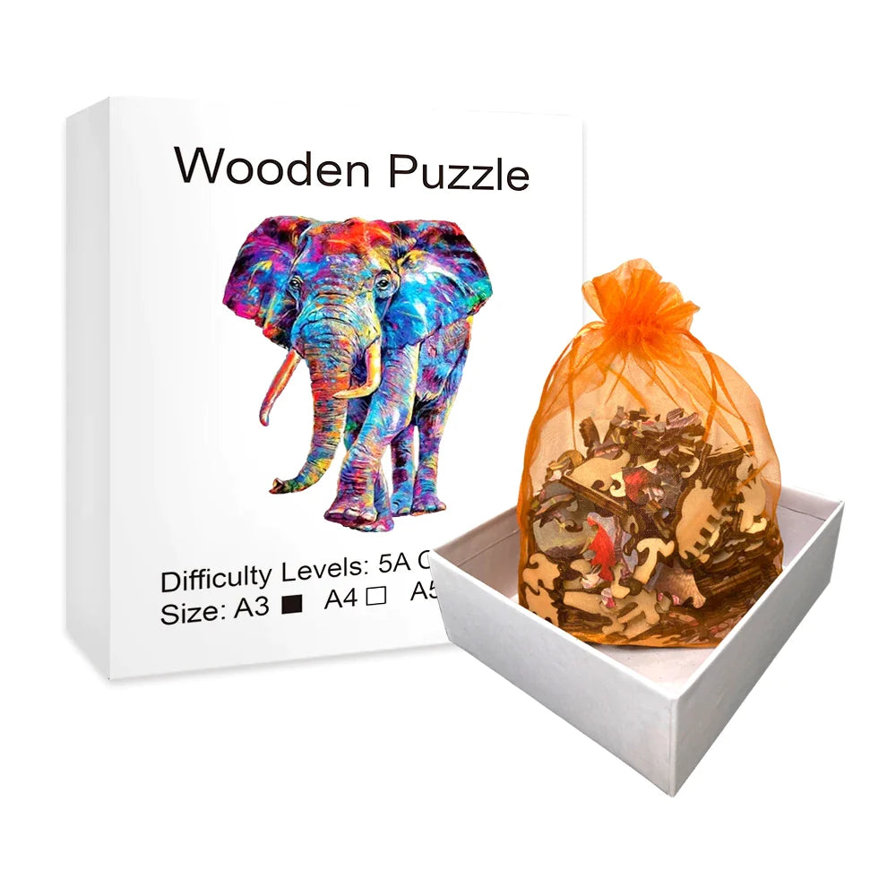 Schöner Elefant | 2D Holzpuzzle