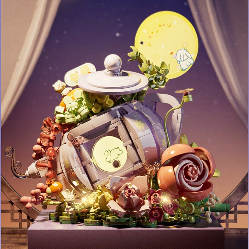 Teetasse mit Blumen  | Bausteine