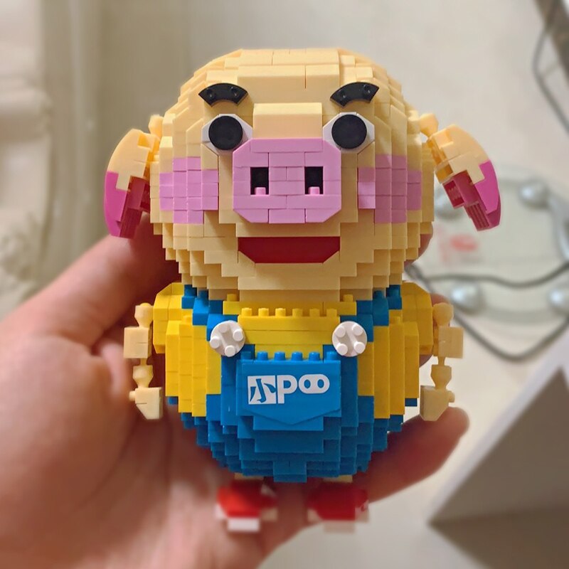 Schwein mit Latzhosen | Bausteine