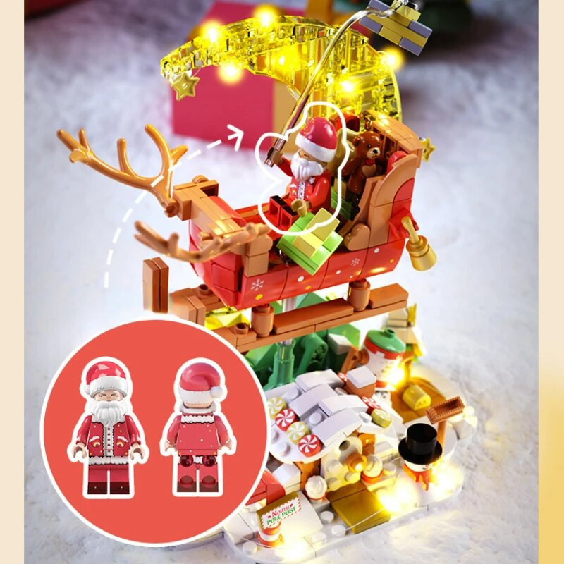 Weihnachtsmann im Schlitten | Bausteine