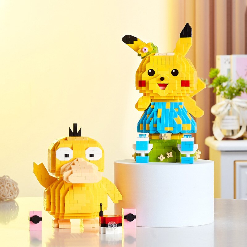 gelbes Blitzmonster mit Kleid | Bausteine