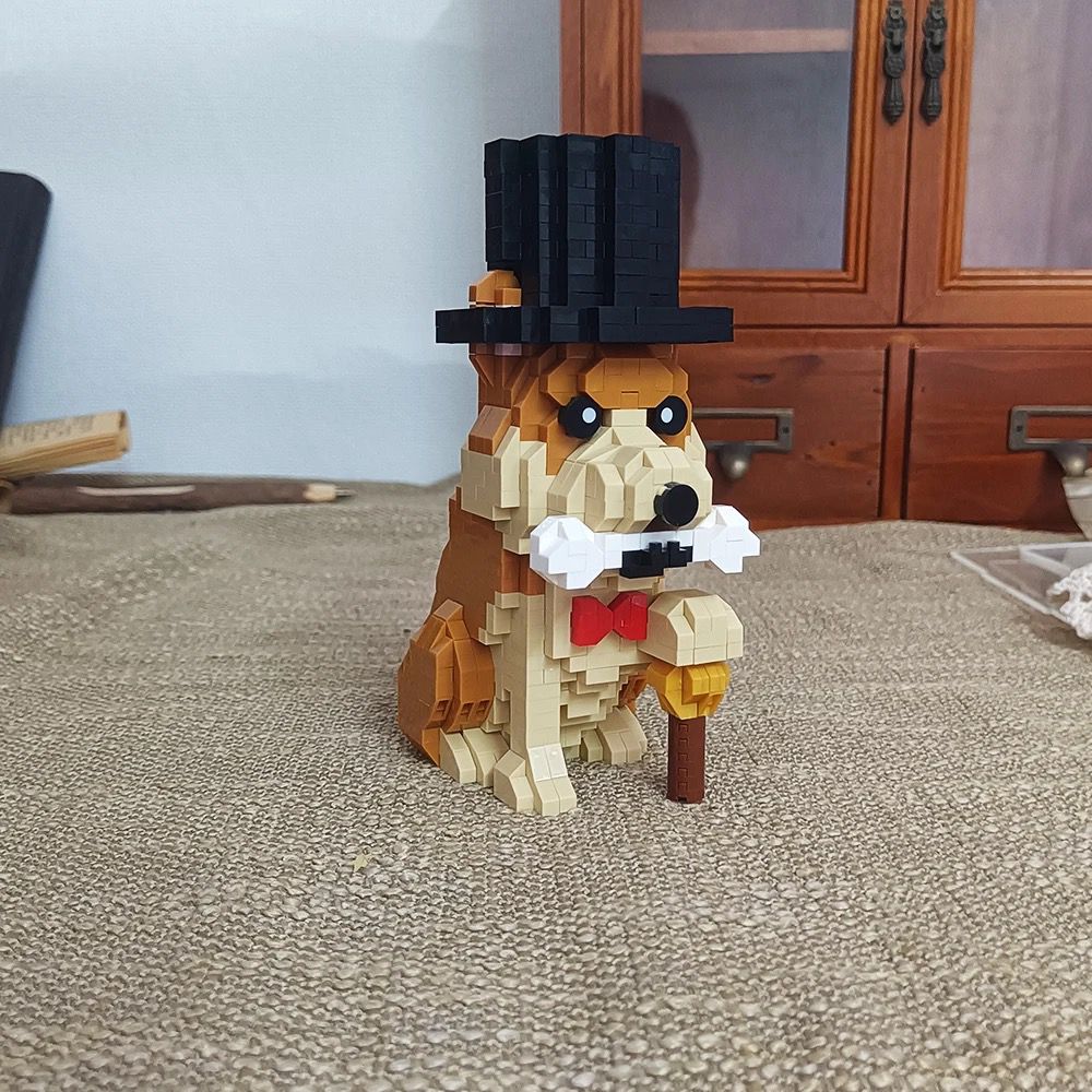 Shiba mit Hut | Bausteine