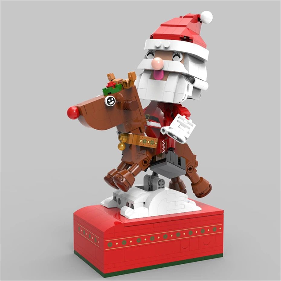 Der Weihnachtsmann auf dem Rentier | Bausteine