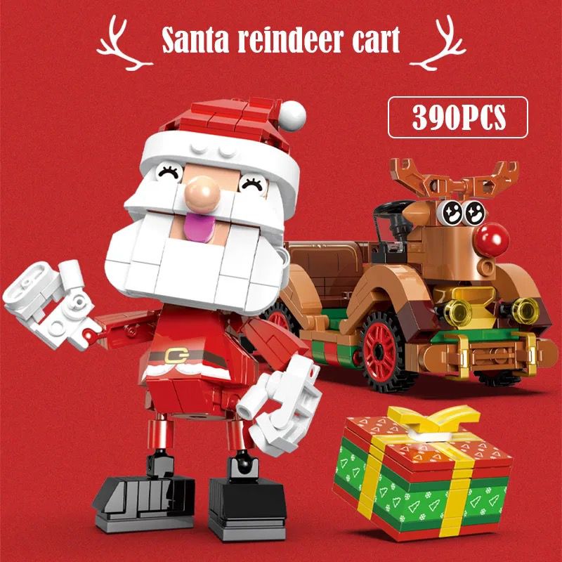 Weihnachtsmann auf Auto | Bausteine