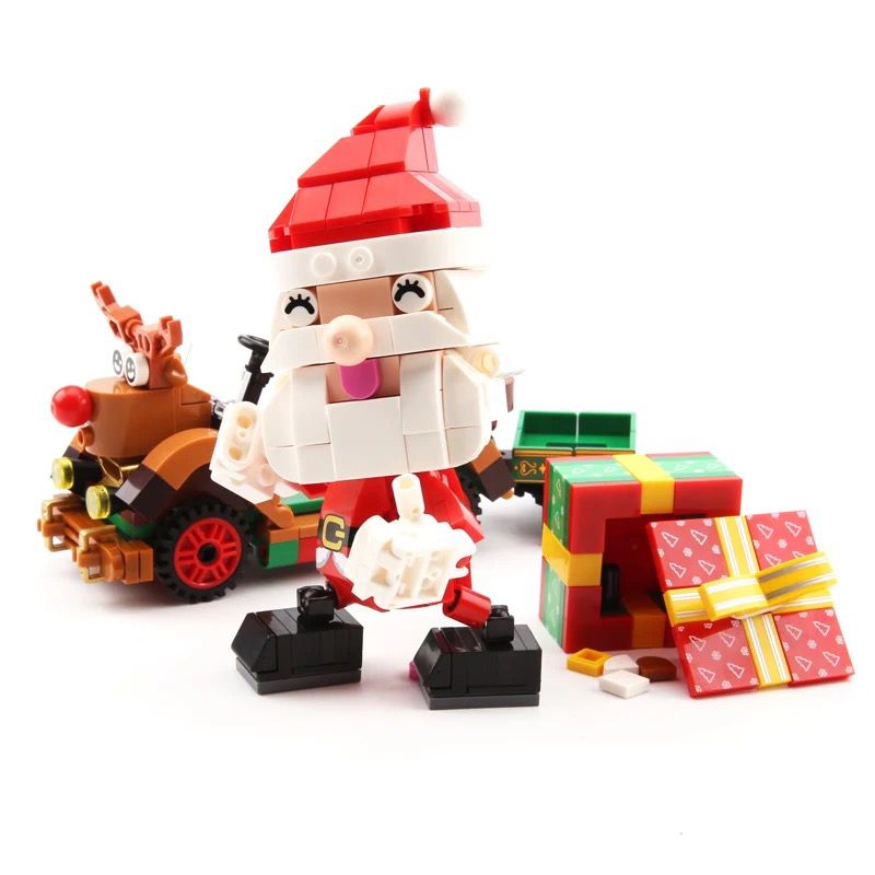 Weihnachtsmann auf Auto | Bausteine