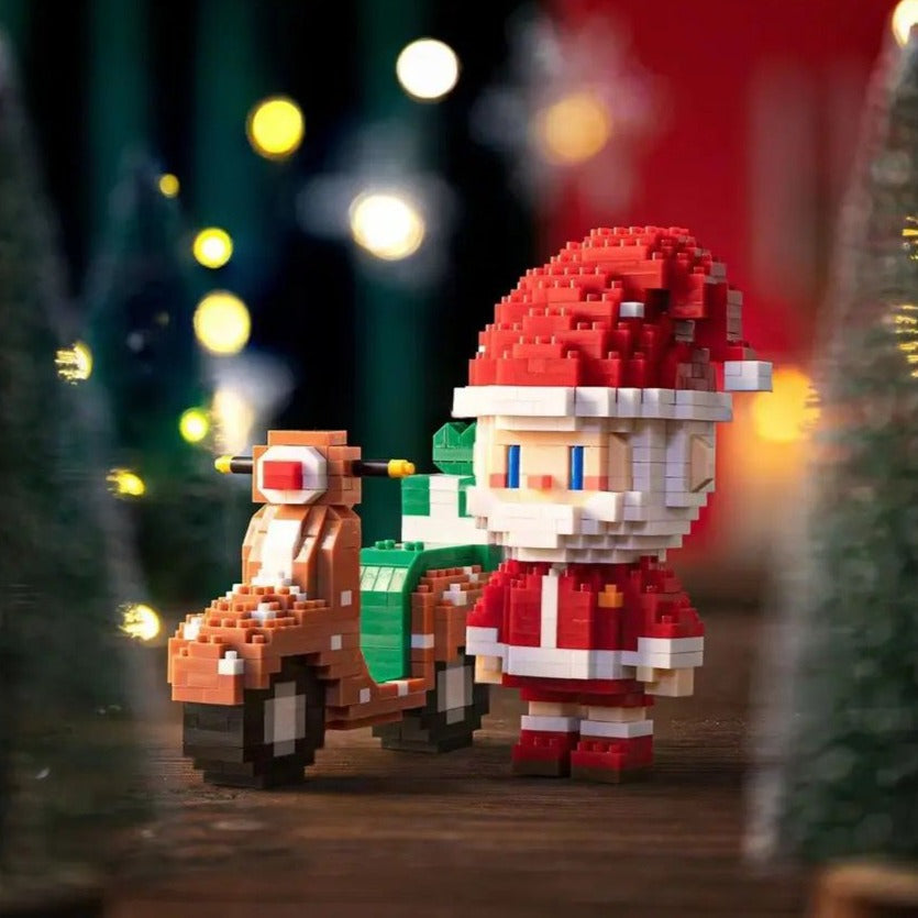 Weihnachtsmann auf Motorroller  | Bausteine