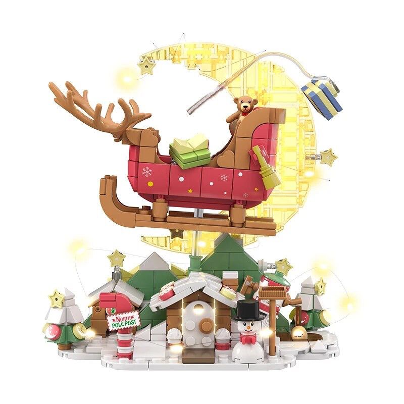 Weihnachtsmann im Schlitten | Bausteine