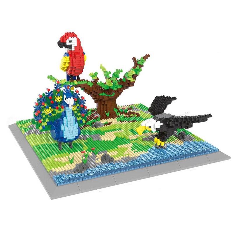 Papagei, Pfau und Adler auf der Vogelinsel | Bausteine