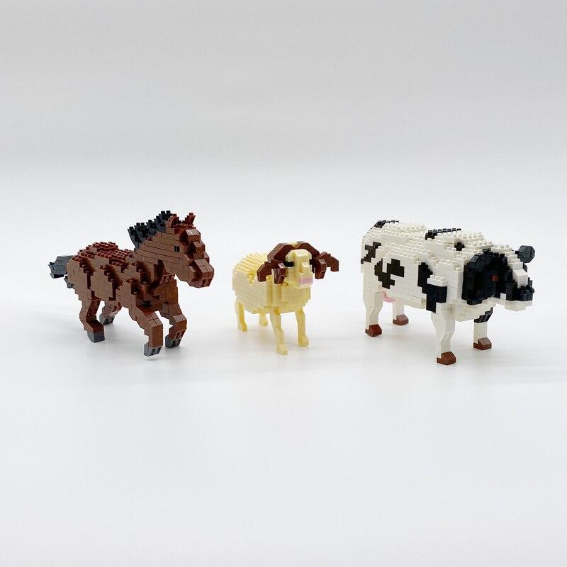 Pferd, Kuh und Schaf auf der Weide | Bausteine