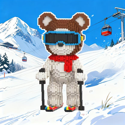 Skifahrender Bär | Bausteine