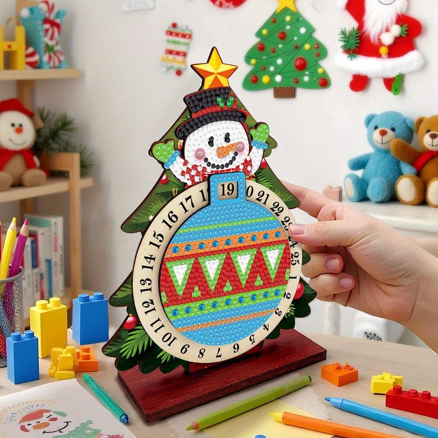 Schneemann im Weihnachtsbaum | Kalender | Diamond Painting