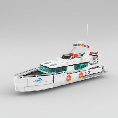 Weißes Delfin-Boot | Bausteine