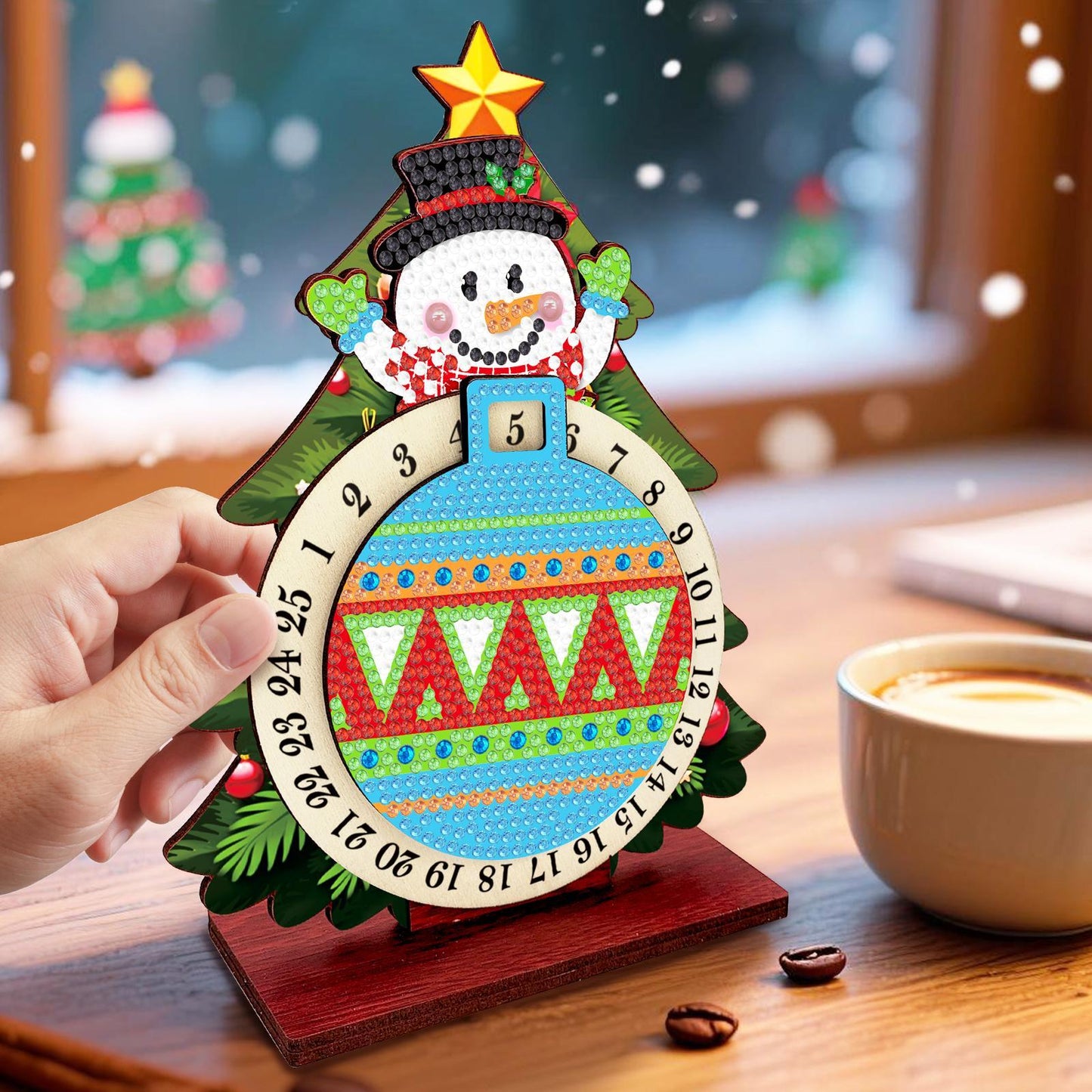 Schneemann im Weihnachtsbaum | Kalender | Diamond Painting