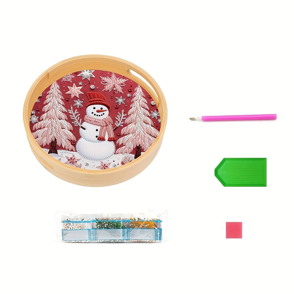 Schneemann | Tablett | Diamond Painting