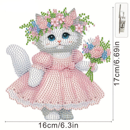 Bewegende Katze im Kleid | Diamond Painting