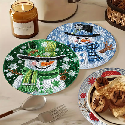 Schneemann Platzsets | 4 Stück | Diamond Painting