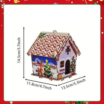 Weihnachtshäuschen | Anhänger für den Baum | Diamond Painting