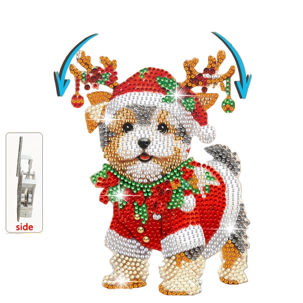 Bewegender Weihnachtshund | Diamond Painting